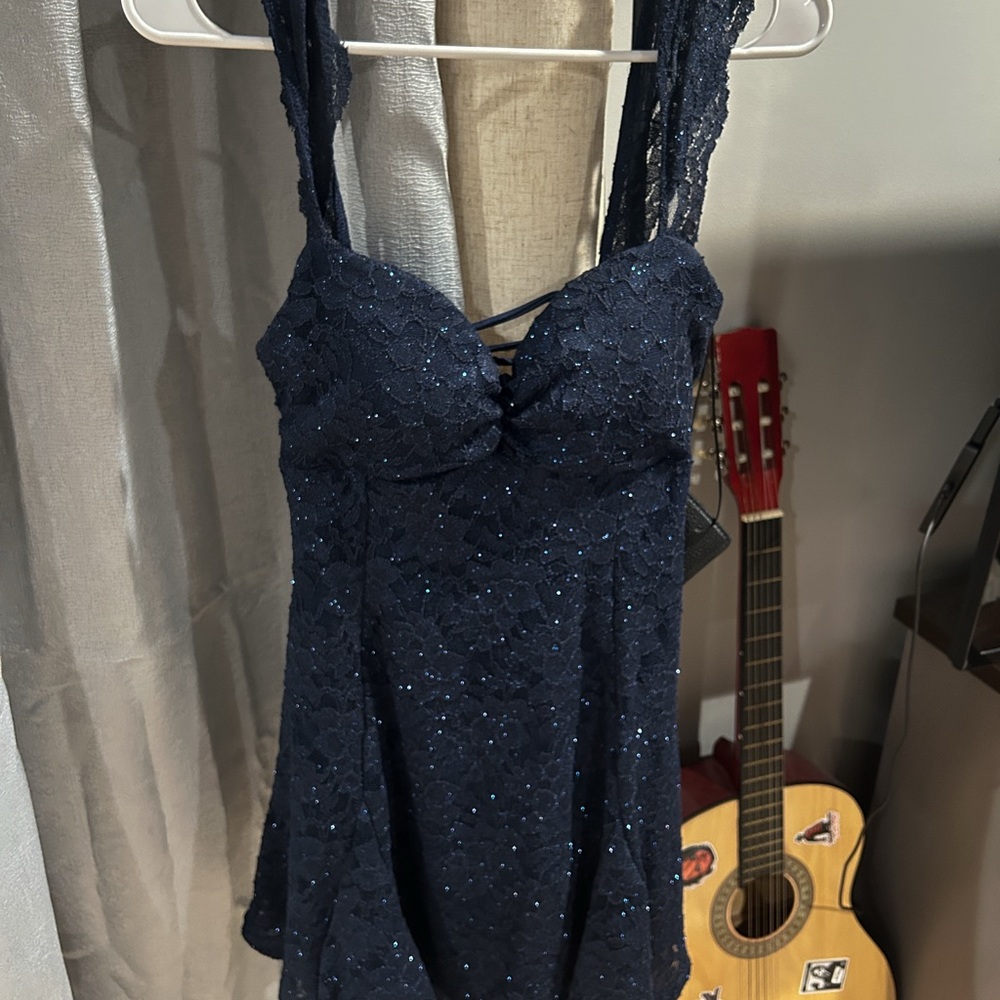 Navy Blue Lace Dress! Medium, Worn Once 💙💙